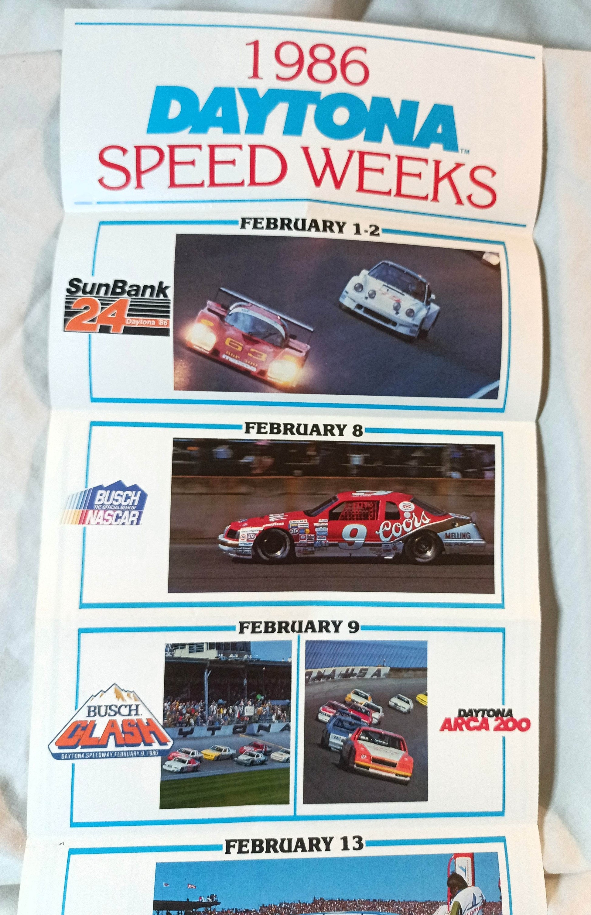 Daytona Speedway Speed Weeks February 1-16 1986 Brochure - TulipStuff