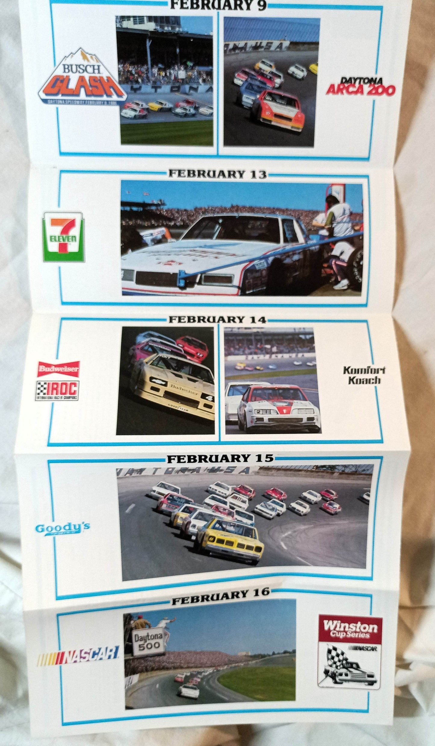 Daytona Speedway Speed Weeks February 1-16 1986 Brochure - TulipStuff