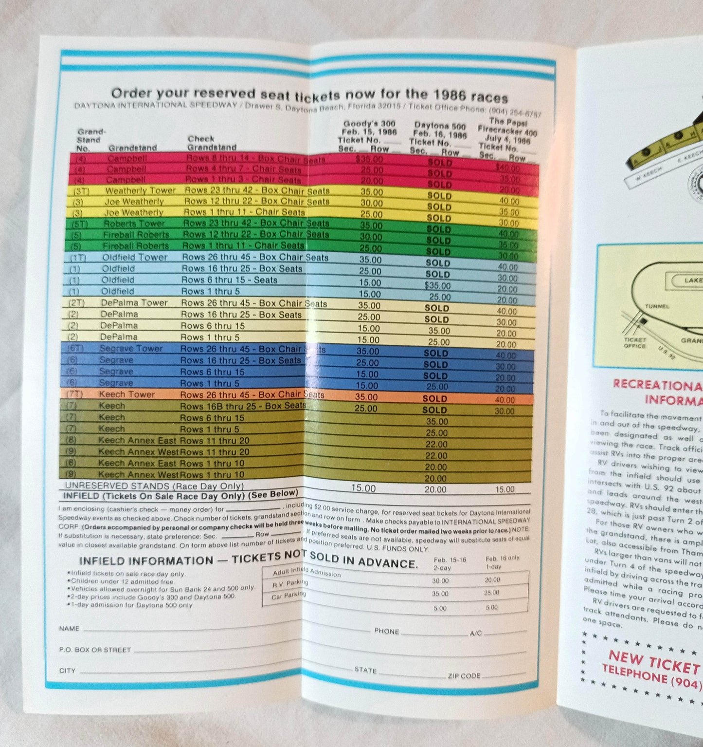 Daytona Speedway Speed Weeks February 1-16 1986 Brochure - TulipStuff