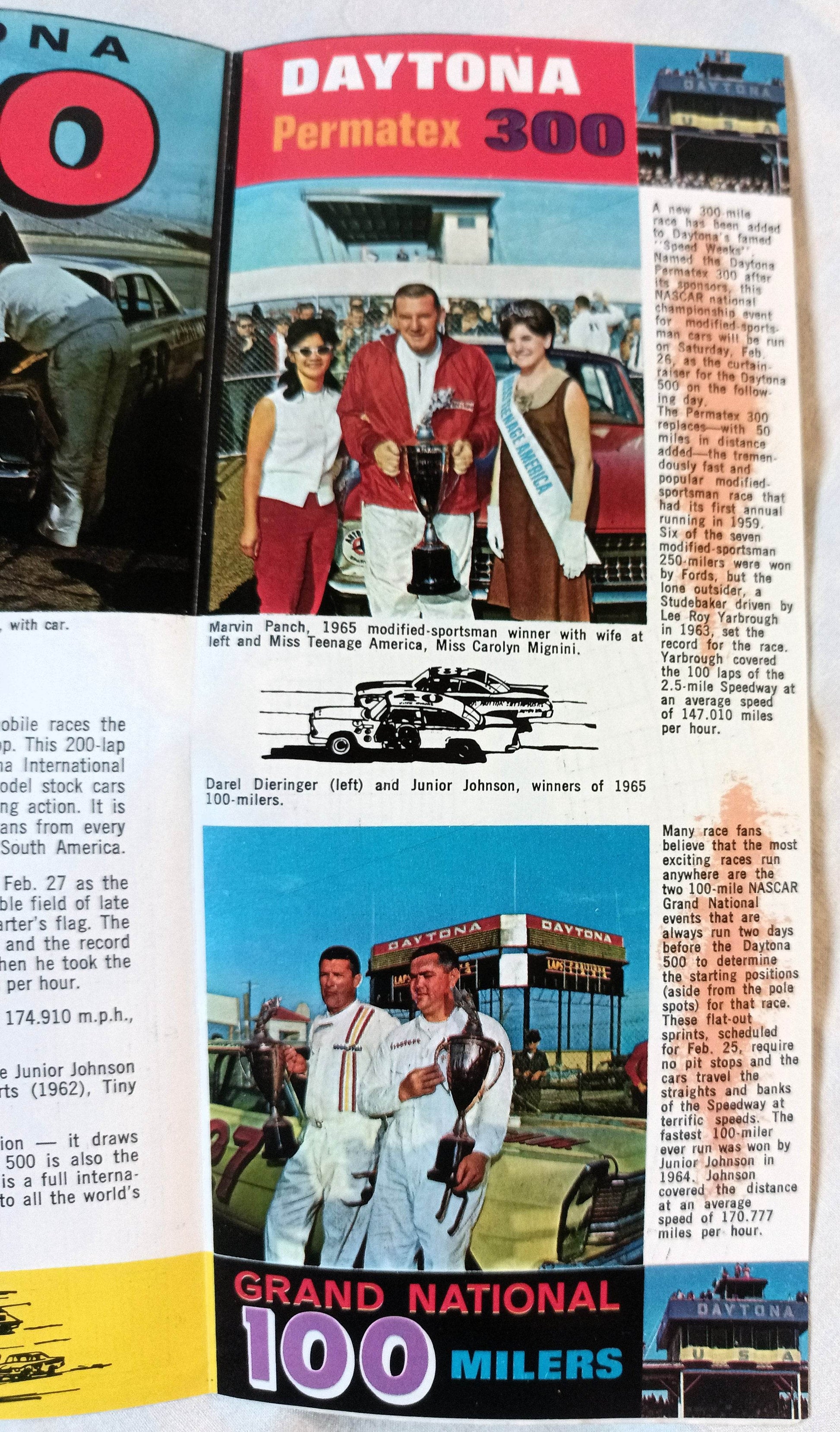 Daytona 500 1966 Schedule Of Events And Order Blank Brochure - TulipStuff