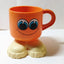 Deka Footsie Tootsie Happy Face Mug With Feet Made In USA 1970's - TulipStuff