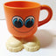 Deka Footsie Tootsie Happy Face Mug With Feet Made In USA 1970's - TulipStuff