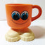 Deka Footsie Tootsie Happy Face Mug With Feet Made In USA 1970's - TulipStuff