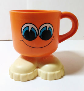 Deka Footsie Tootsie Happy Face Mug With Feet Made In USA 1970's