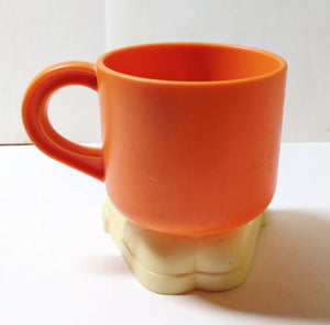 Deka Footsie Tootsie Happy Face Mug With Feet Made In USA 1970's - TulipStuff