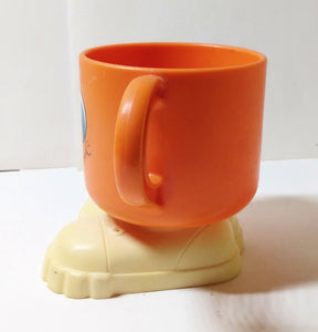 Deka Footsie Tootsie Happy Face Mug With Feet Made In USA 1970's - TulipStuff