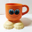 Deka Footsie Tootsie Happy Face Mug With Feet Made In USA 1970's - TulipStuff