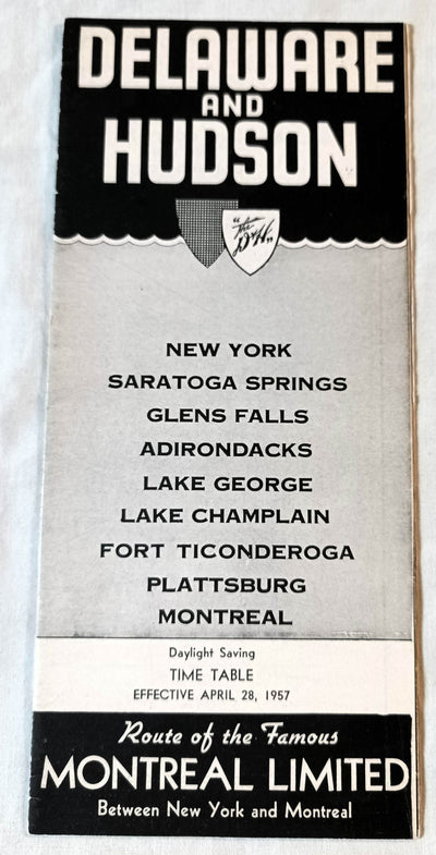 Delaware And Hudson Railroad Timetable 1957 Montreal Ltd Laurentian - TulipStuff