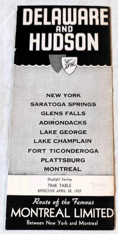 Delaware And Hudson Railroad Timetable 1957 Montreal Ltd Laurentian - TulipStuff