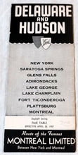 Load image into Gallery viewer, Delaware And Hudson Railroad Timetable 1957 Montreal Ltd Laurentian - TulipStuff
