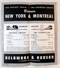 Load image into Gallery viewer, Delaware And Hudson Railroad Timetable 1957 Montreal Ltd Laurentian - TulipStuff
