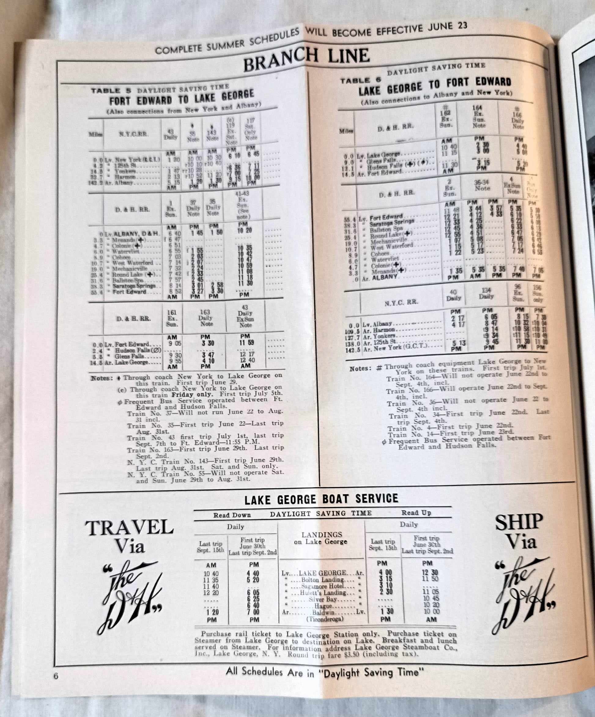 Delaware And Hudson Railroad Timetable 1957 Montreal Ltd Laurentian - TulipStuff