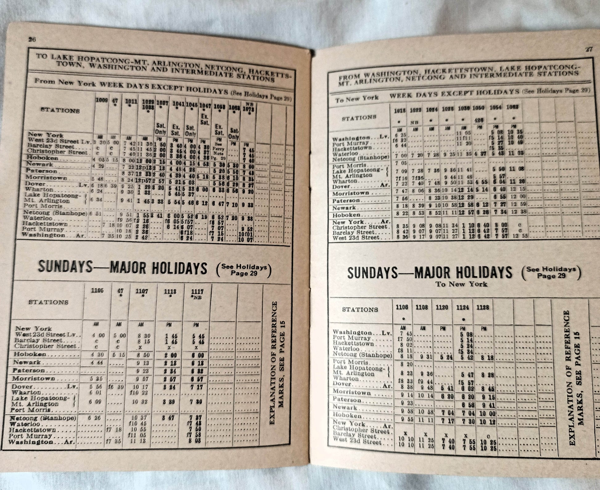 Delaware Lackawanna & Western Railroad Suburban Timetables 1944 - TulipStuff