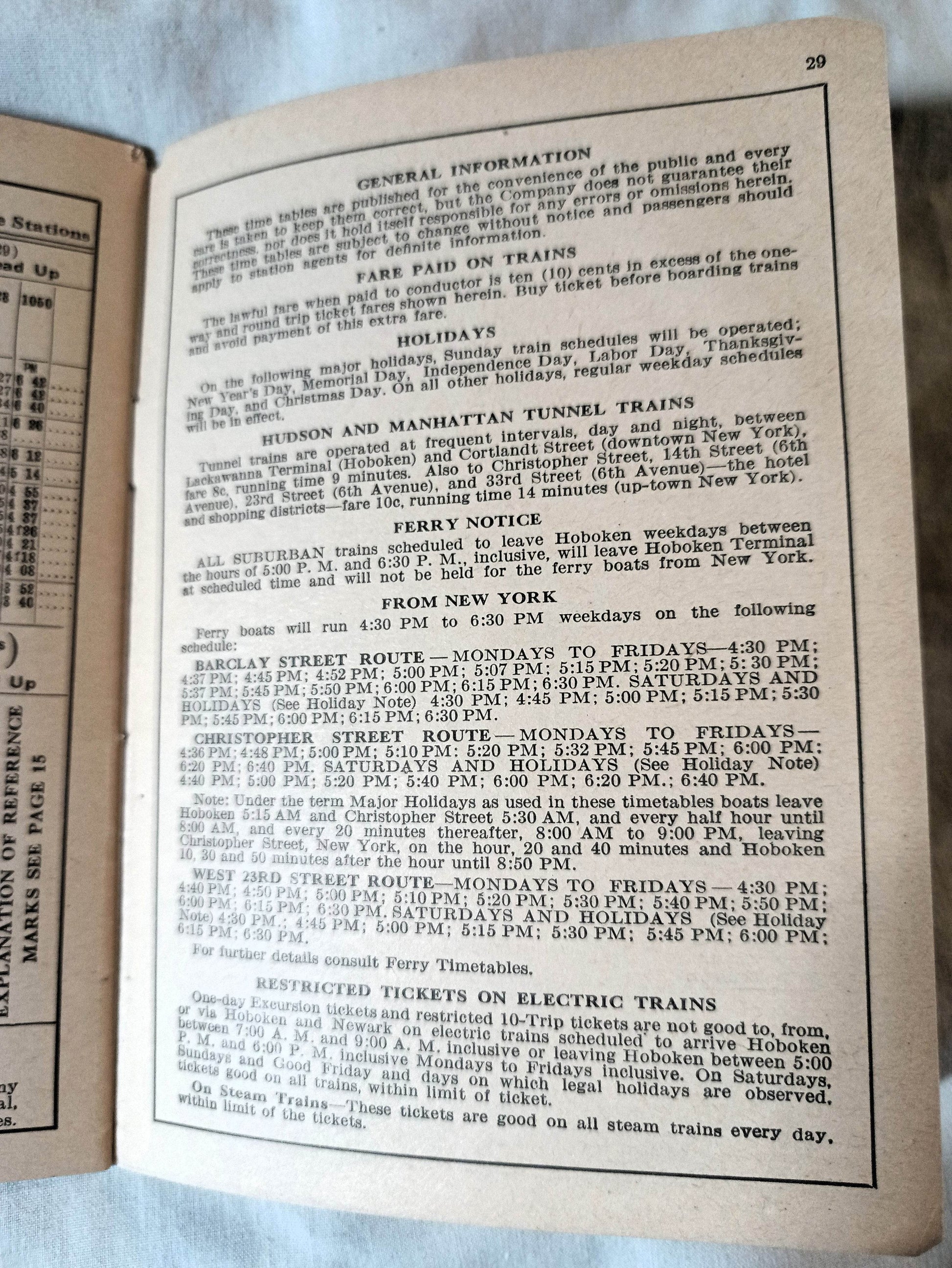 Delaware Lackawanna & Western Railroad Suburban Timetables 1944 - TulipStuff