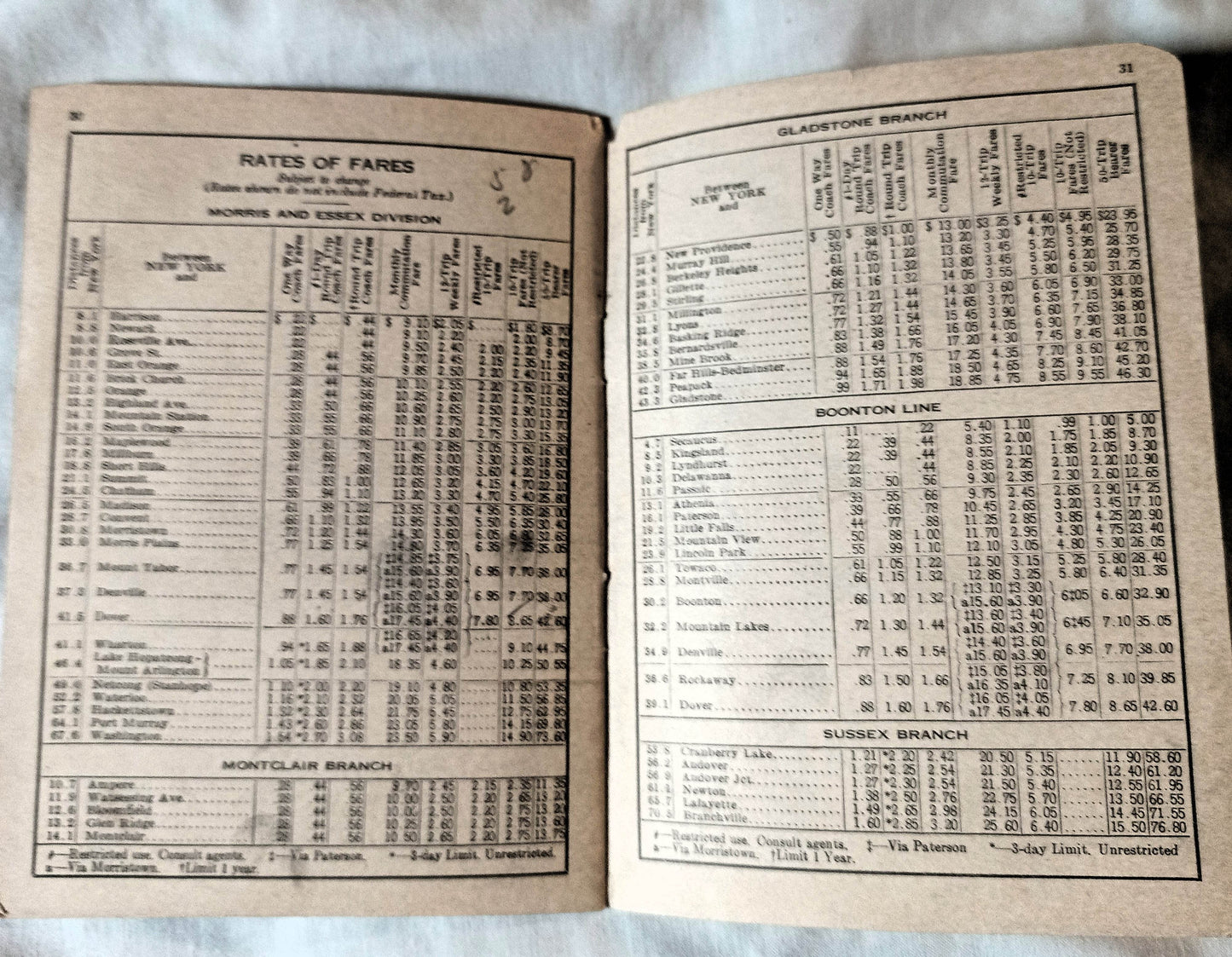 Delaware Lackawanna & Western Railroad Suburban Timetables 1944 - TulipStuff