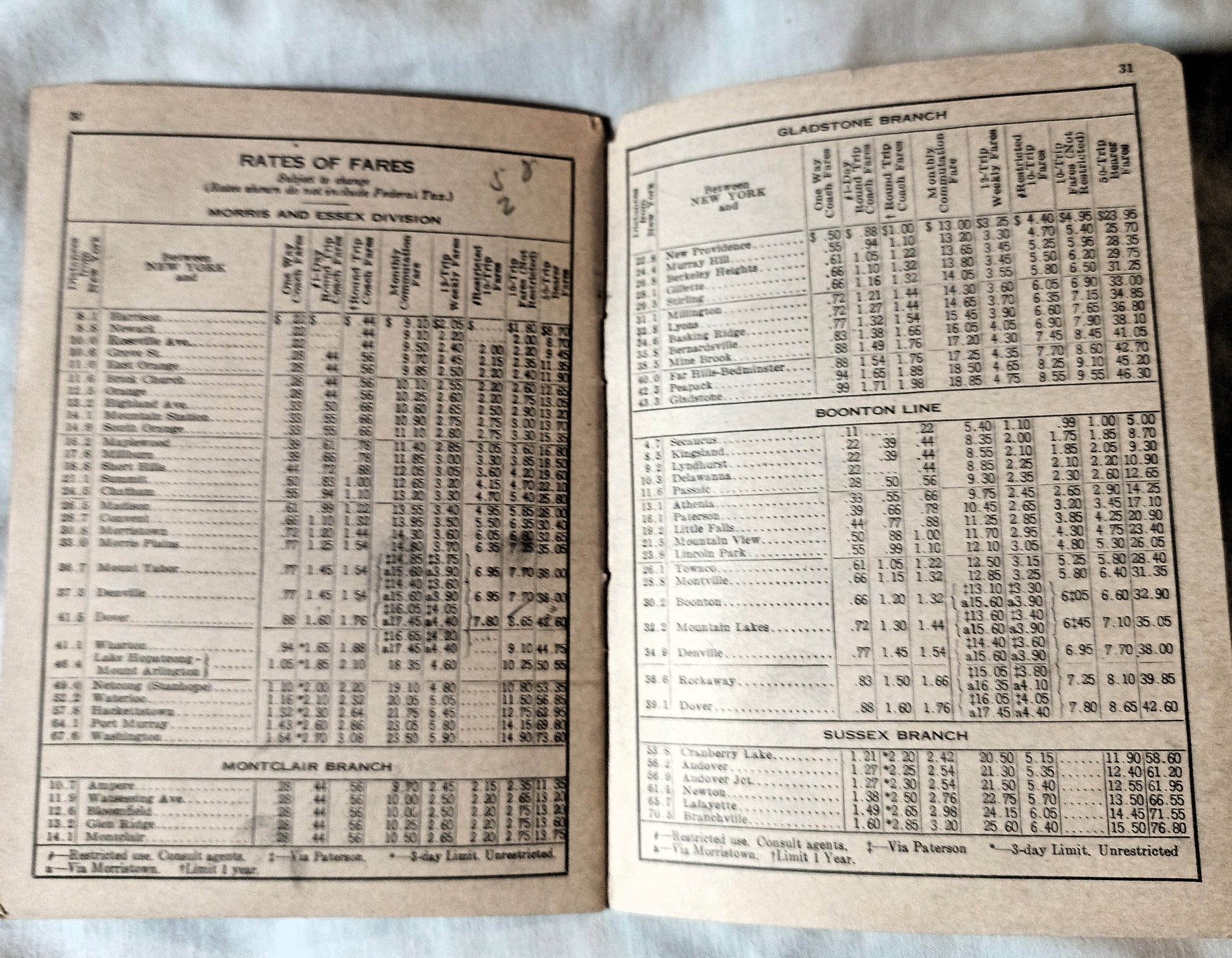 Delaware Lackawanna & Western Railroad Suburban Timetables 1944 - TulipStuff