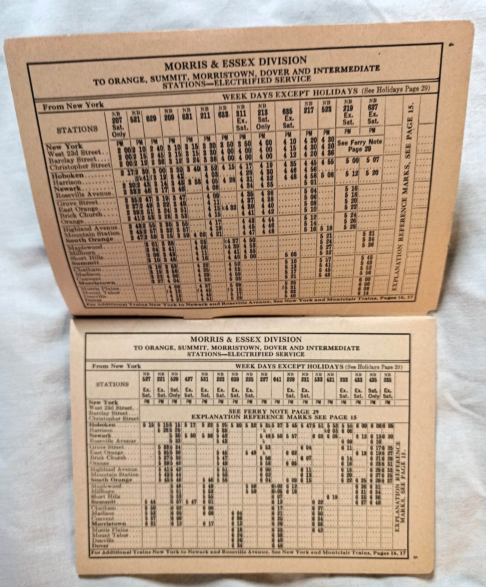 Delaware Lackawanna & Western Railroad Suburban Timetables 1944 - TulipStuff