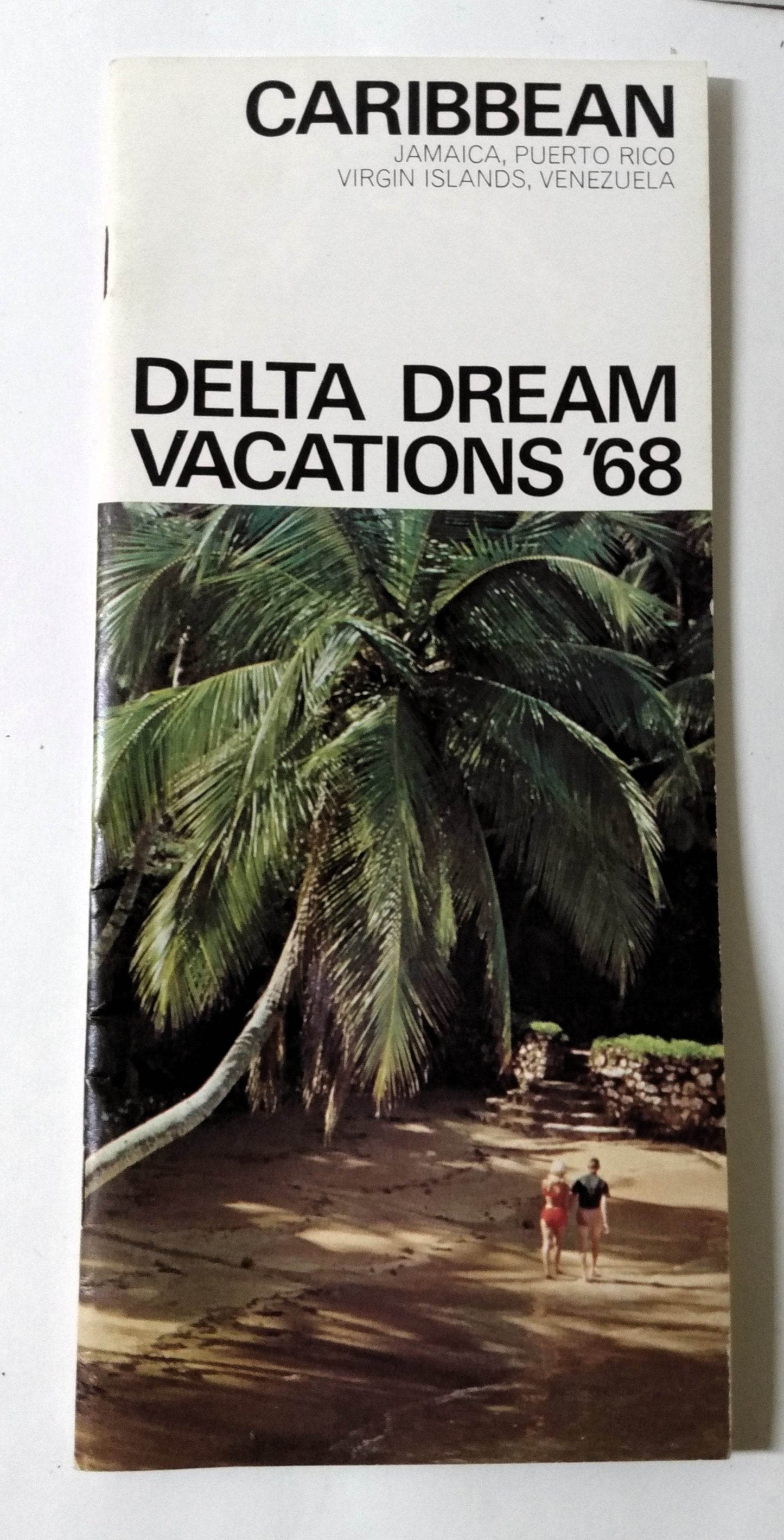 Delta Airlines Dream Vacations Packages Caribbean Brochure 1968 - TulipStuff