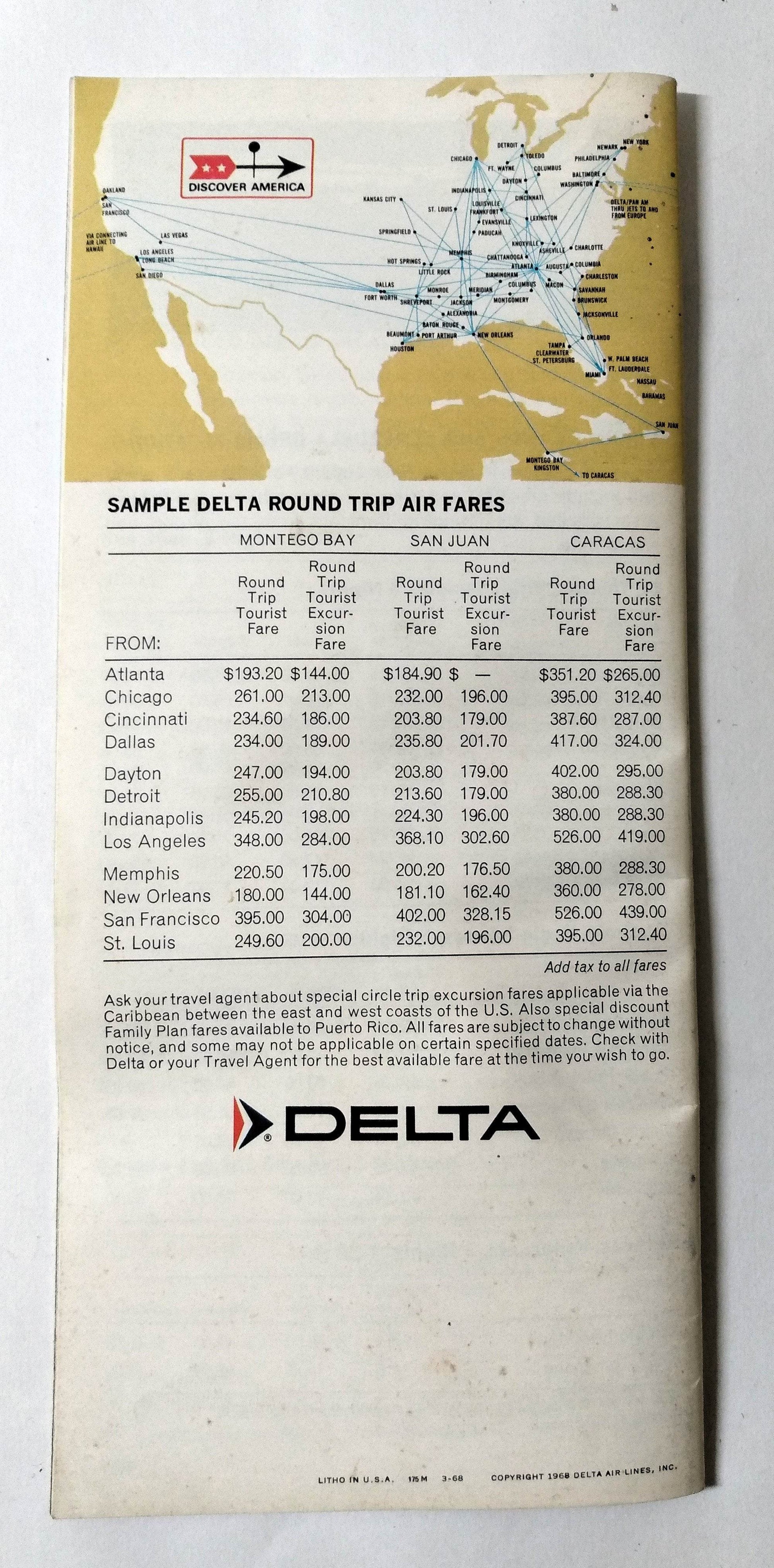 Delta Airlines Dream Vacations Packages Caribbean Brochure 1968 - TulipStuff