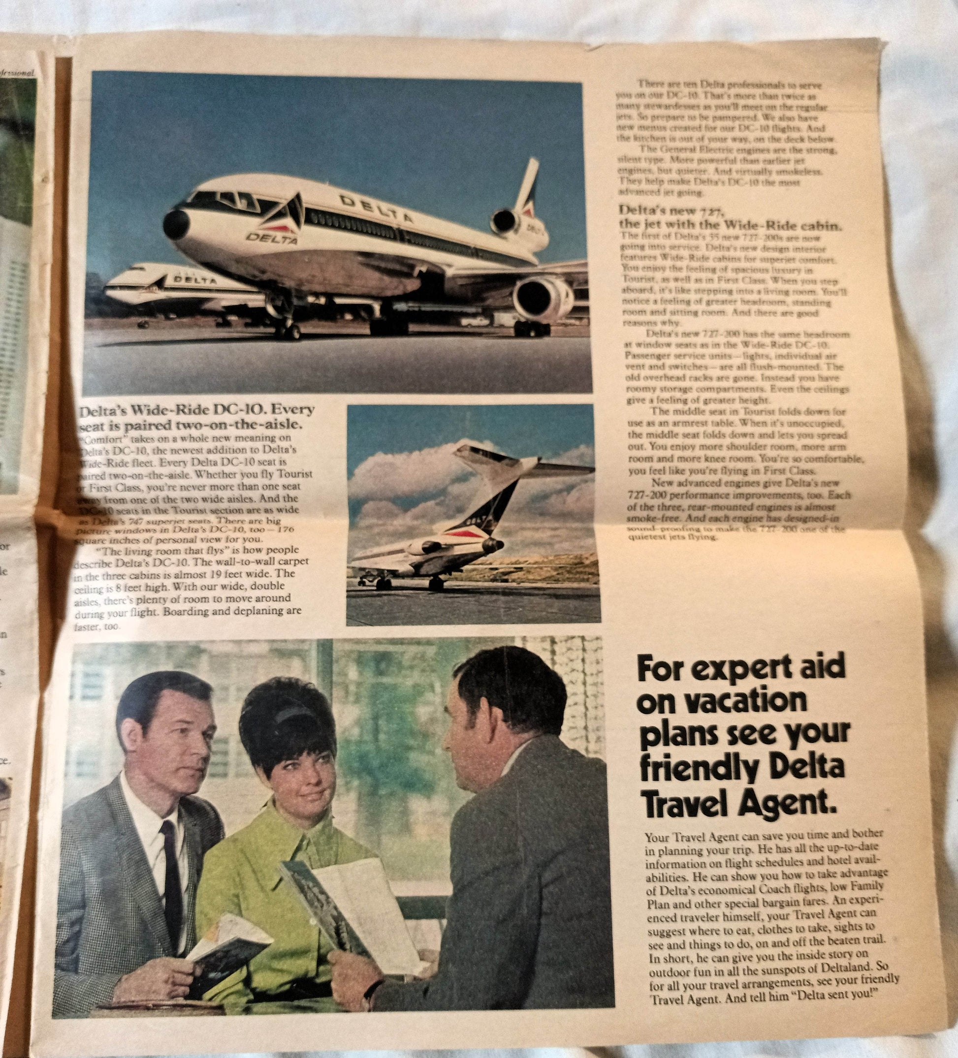 Delta Airlines Dream Vacations Detroit News Newspaper Insert 1973 - TulipStuff