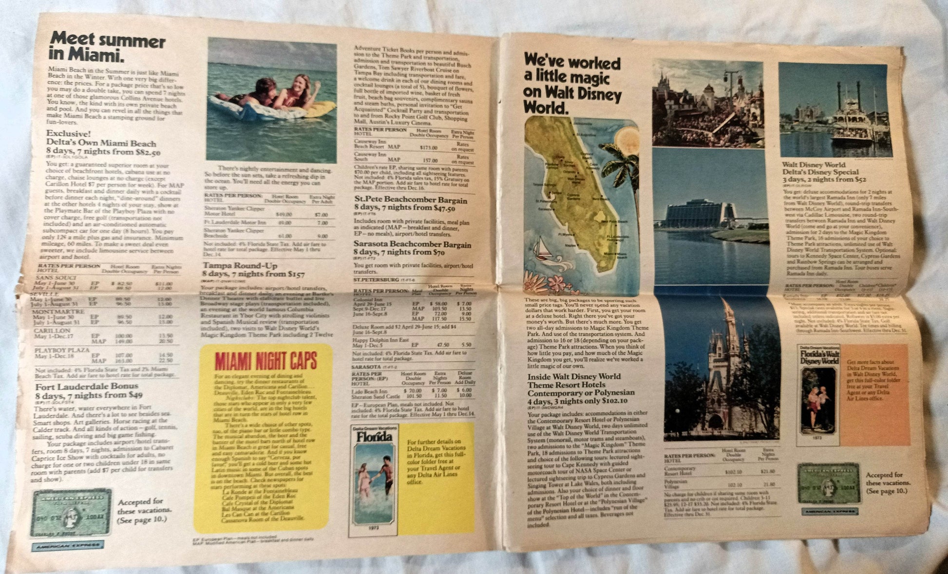 Delta Airlines Dream Vacations Detroit News Newspaper Insert 1973 - TulipStuff