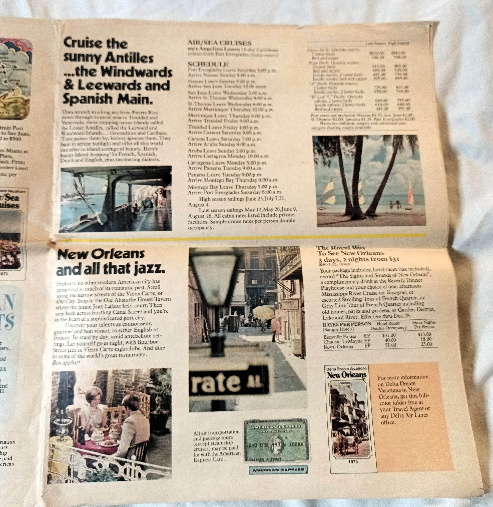 Delta Airlines Dream Vacations Detroit News Newspaper Insert 1973 - TulipStuff