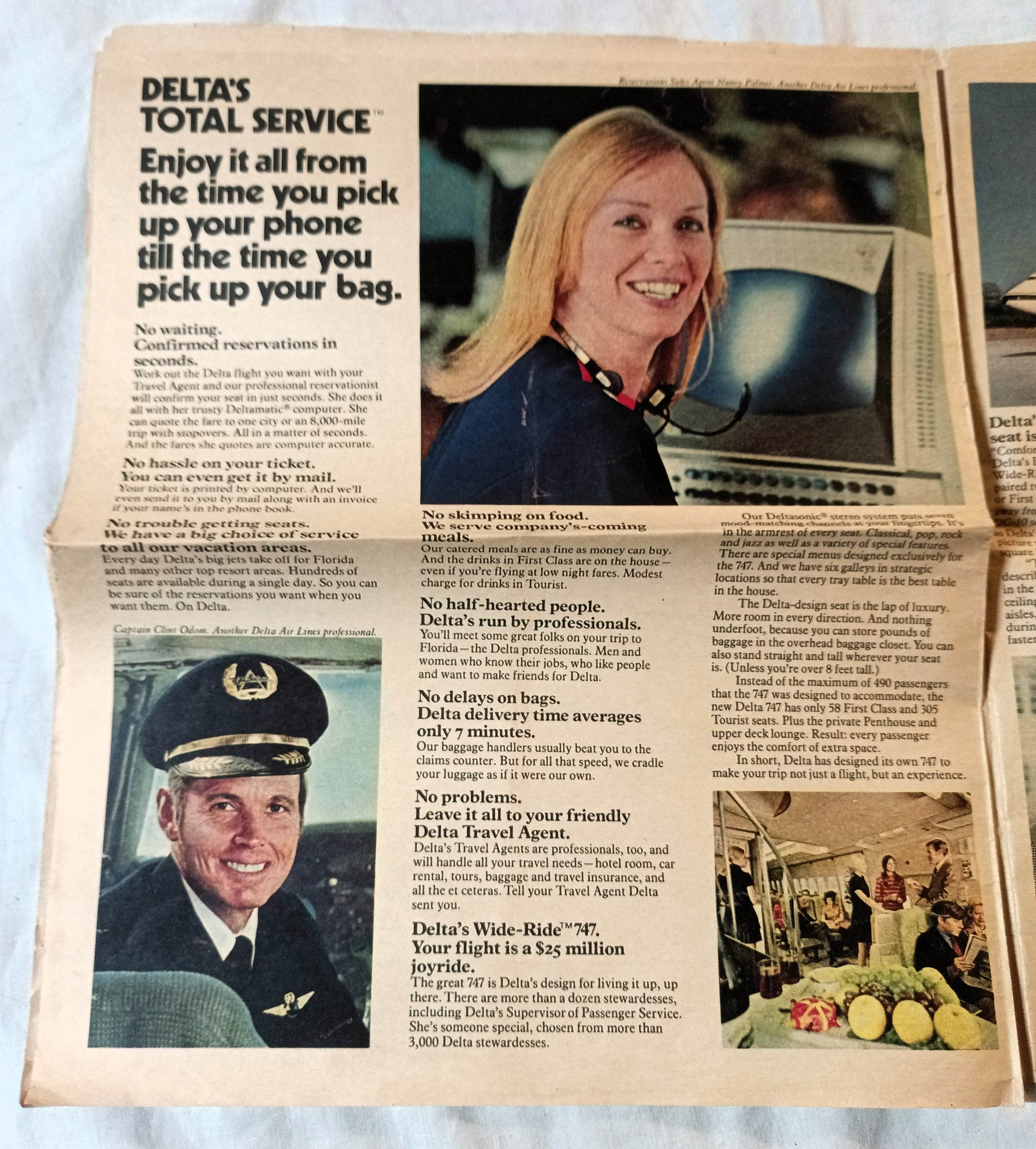 Delta Airlines Dream Vacations Detroit News Newspaper Insert 1973 - TulipStuff