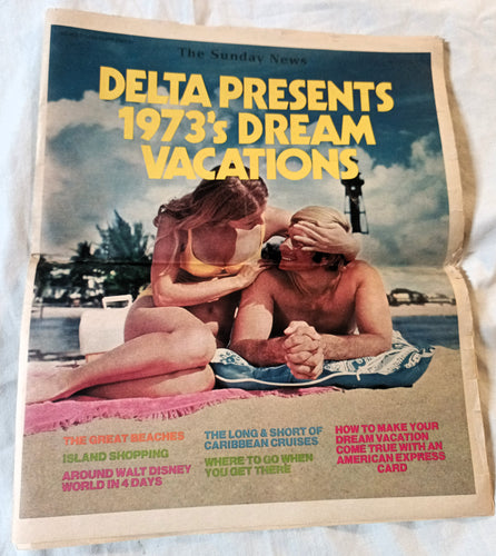 Delta Airlines Dream Vacations Detroit News Newspaper Insert 1973 - TulipStuff