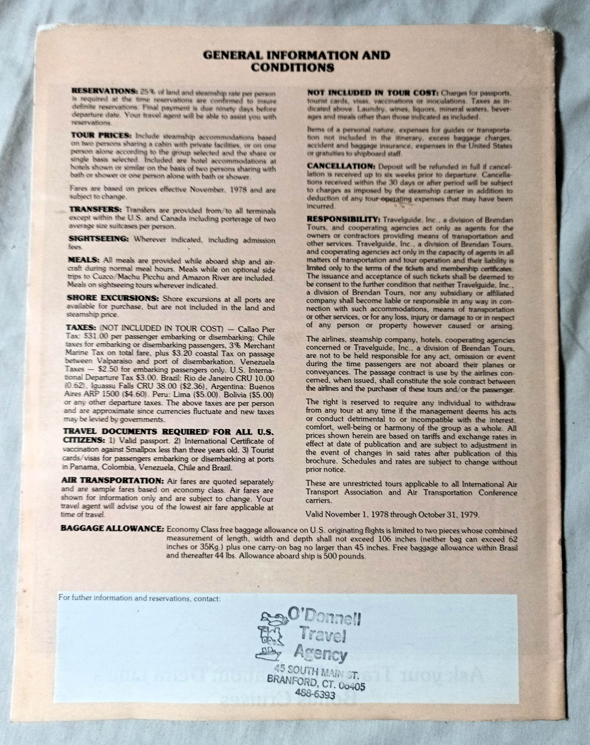 Delta Line 1979 South America Air/Sea Cruise Tours Cargoliner - TulipStuff