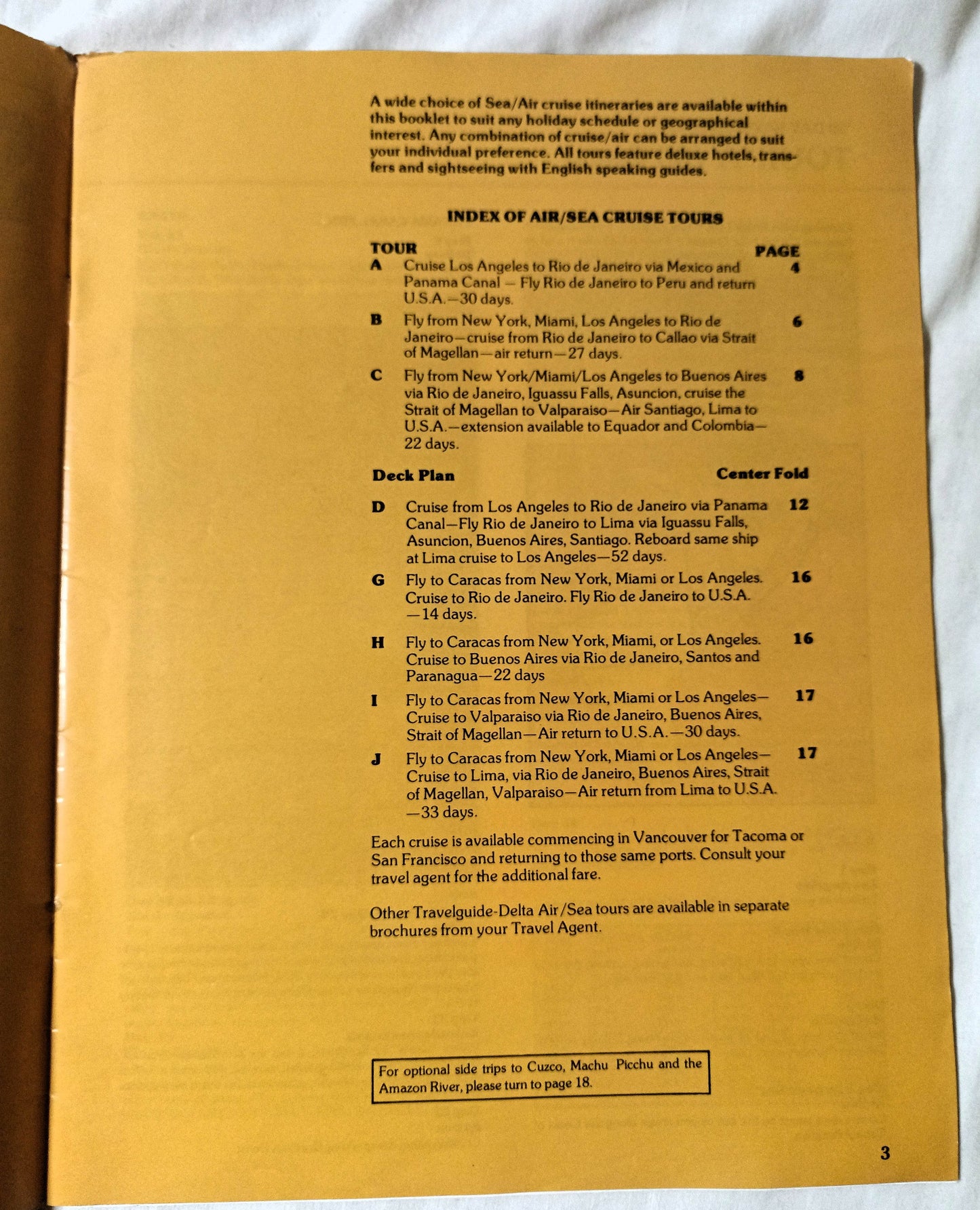 Delta Line 1979 South America Air/Sea Cruise Tours Cargoliner - TulipStuff