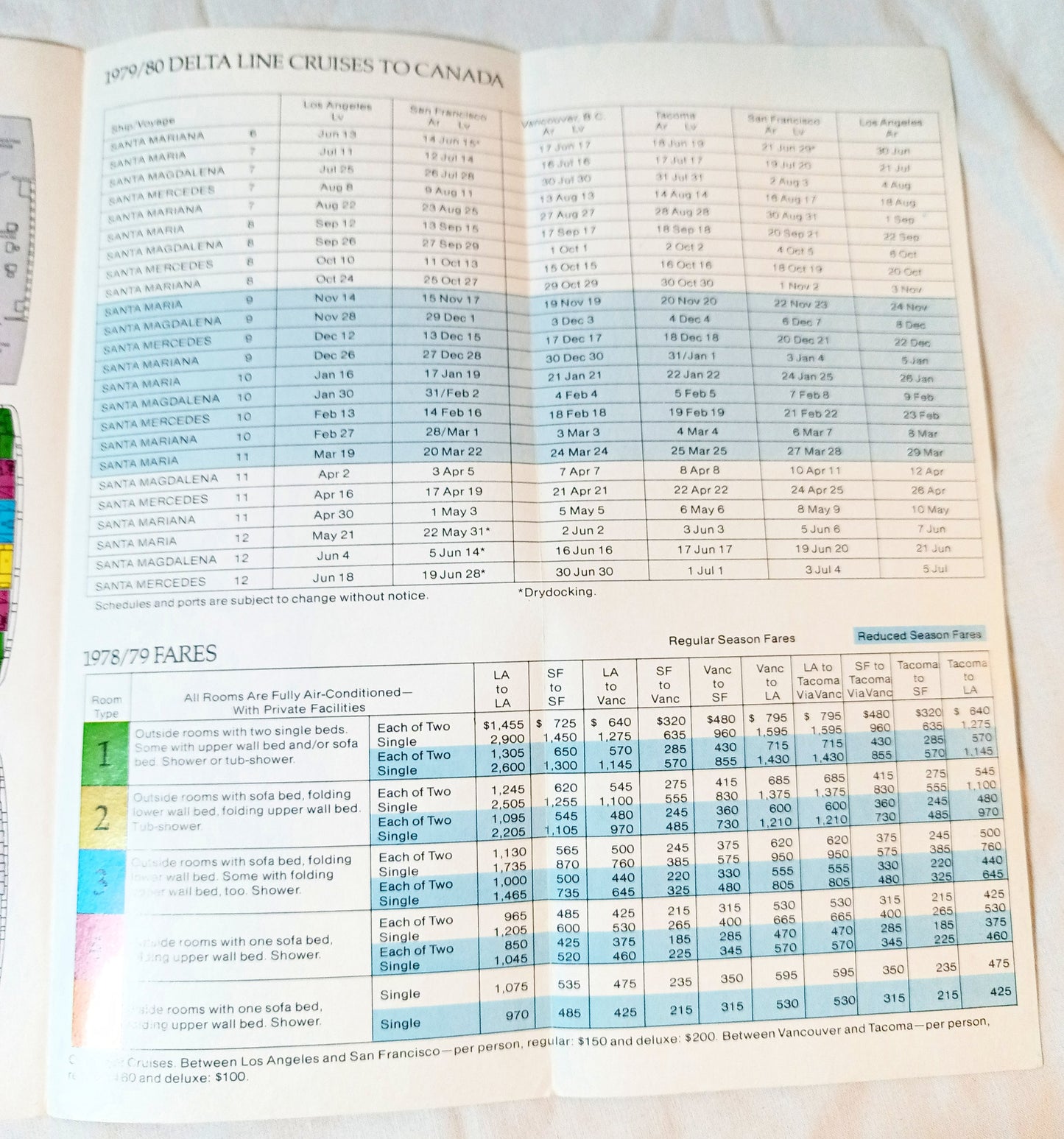 Delta Line 1979-80 Pacific Coastal Cruises Brochure US Flag Cargoliners - TulipStuff