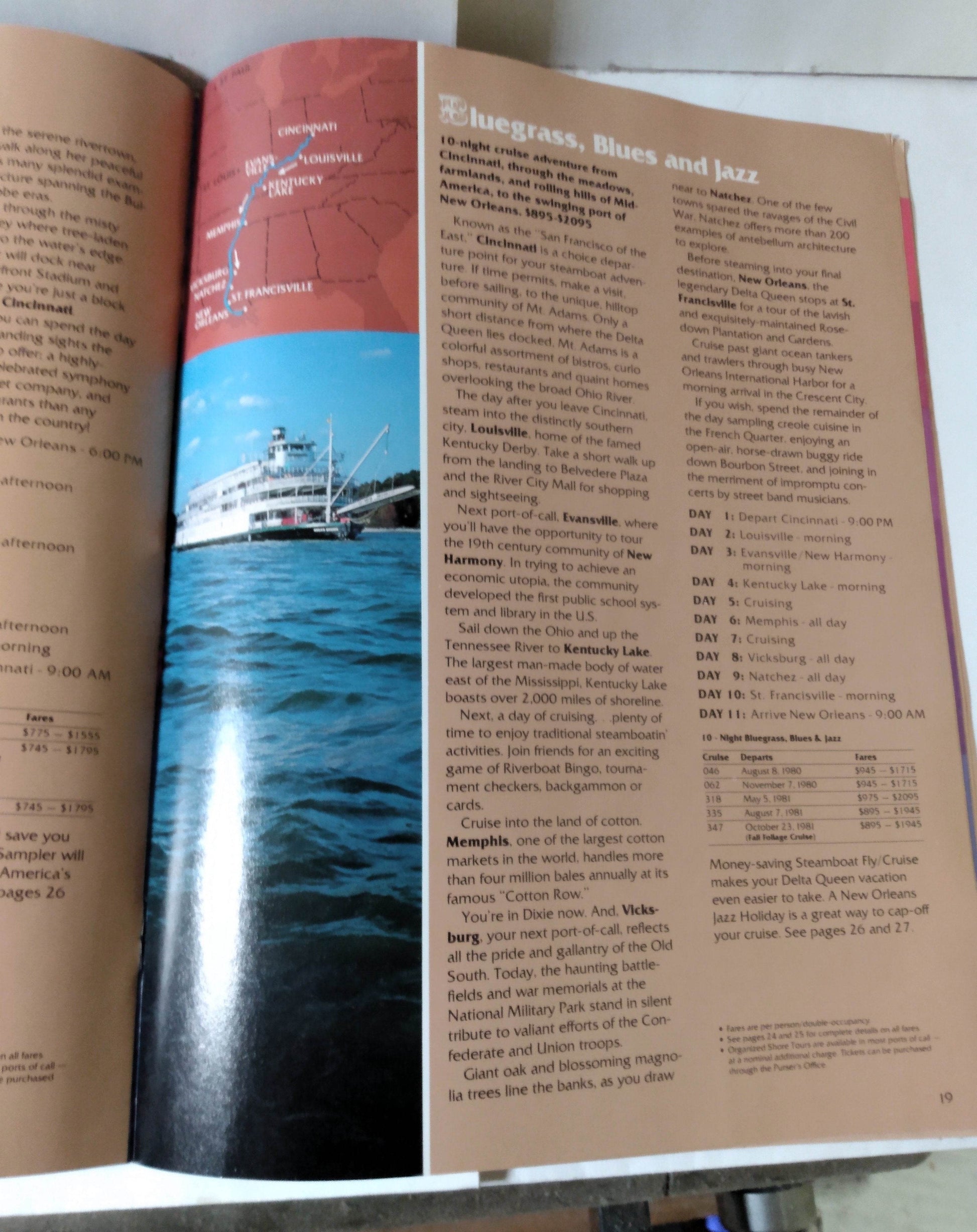 Delta Queen Steamboat 1980-81 Mississippi / Ohio River Cruise Brochure - TulipStuff