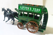 Load image into Gallery viewer, Lledo DG4 Lipton Teas Horse-Drawn Omnibus Bowery to Broadway Green - TulipStuff
