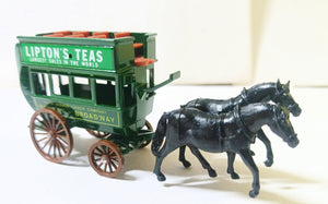 Lledo DG4 Lipton Teas Horse-Drawn Omnibus Bowery to Broadway Green - TulipStuff