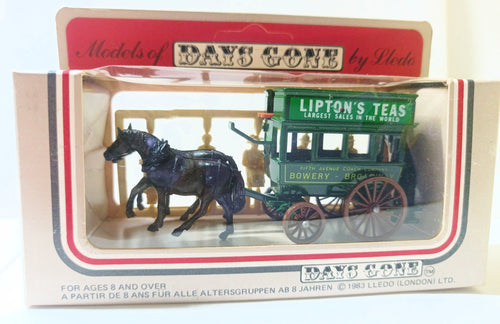 Lledo DG4 Lipton Teas Horse-Drawn Omnibus Bowery to Broadway Green - TulipStuff