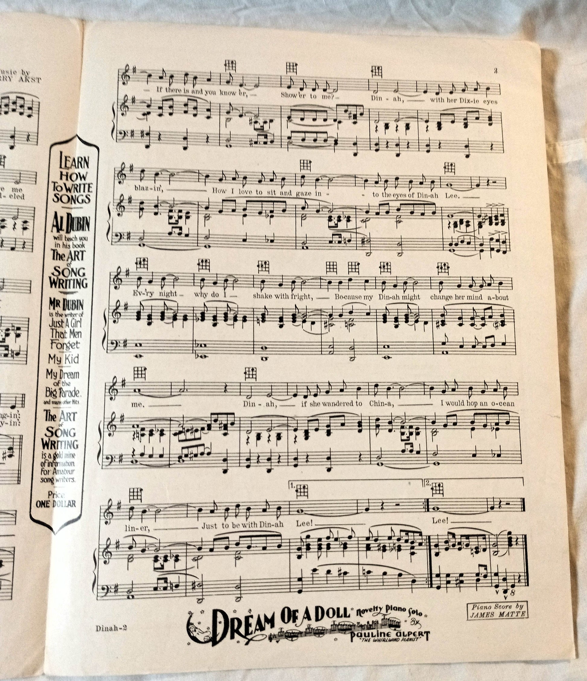 Dinah Rudy Vallee Lewis Young Akst Sheet Music 1931 - TulipStuff