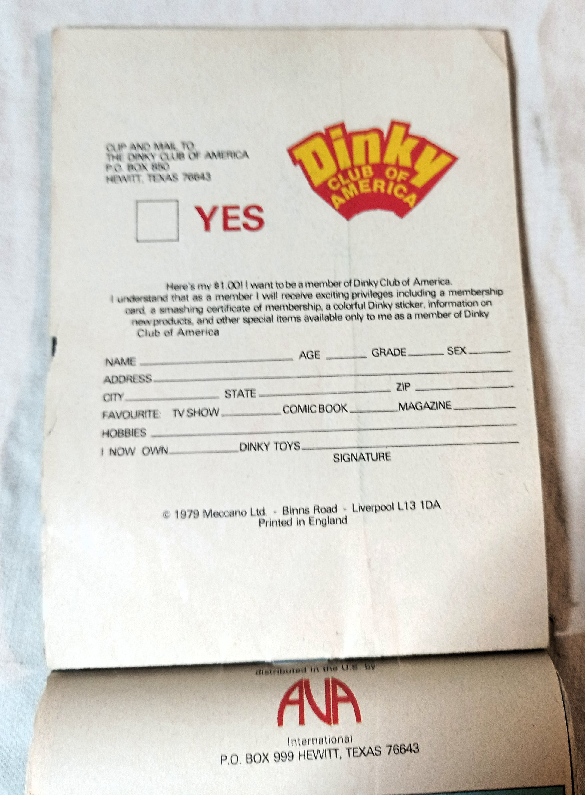 Dinky Toys No. 14 U.S.A. Catalog 1978 Diecast Cars Trucks Models Meccano - TulipStuff