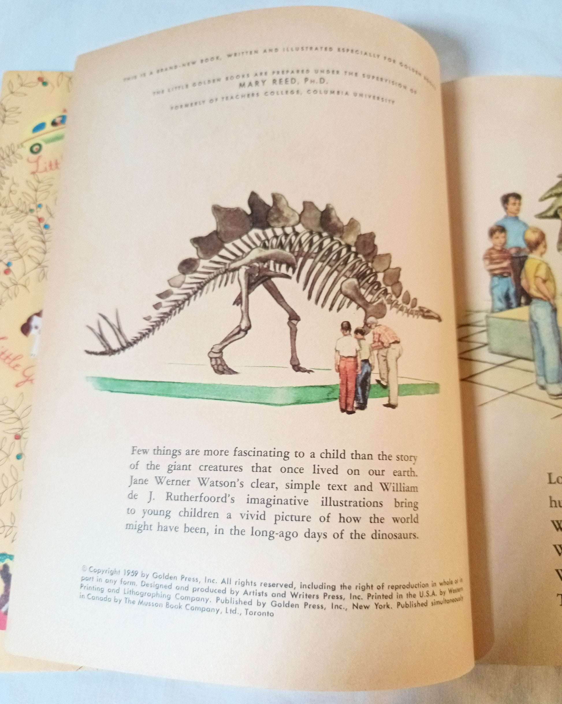 Dinosaurs Little Golden Book Jane Werner Watson Hardcover 1959 - TulipStuff