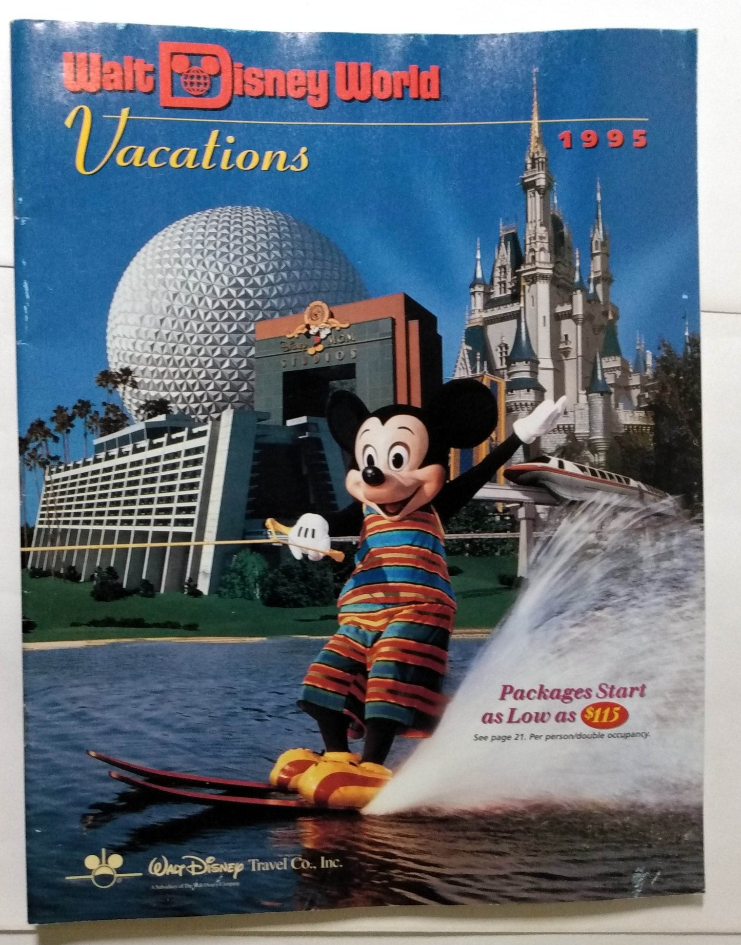 Walt Disney World Vacations 1995 Resorts Hotels Theme Parks Brochure - TulipStuff