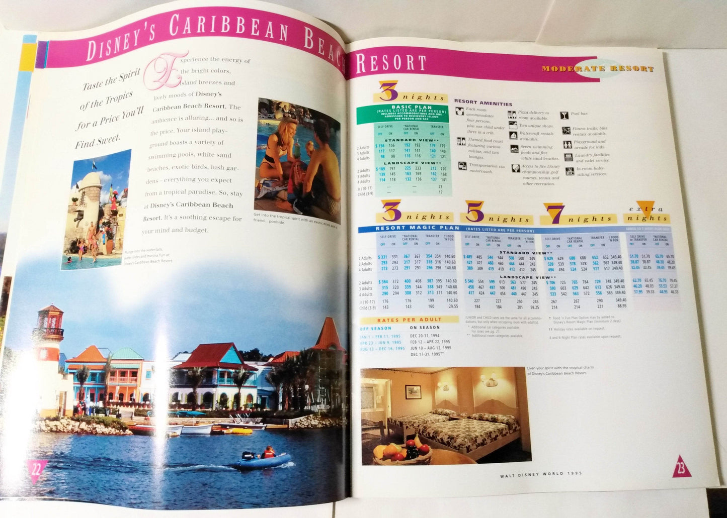 Walt Disney World Vacations 1995 Resorts Hotels Theme Parks Brochure - TulipStuff
