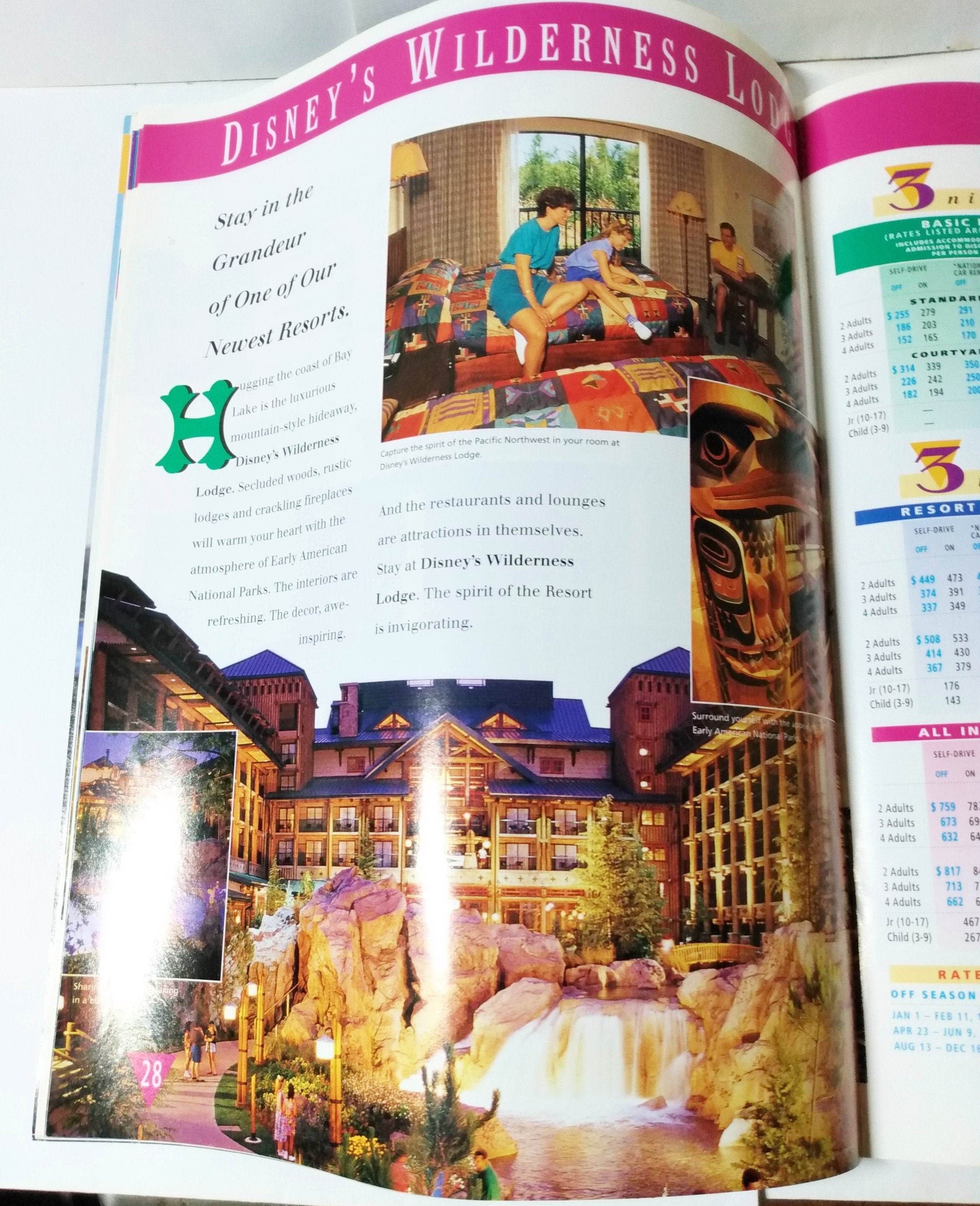 Walt Disney World Vacations 1995 Resorts Hotels Theme Parks Brochure - TulipStuff