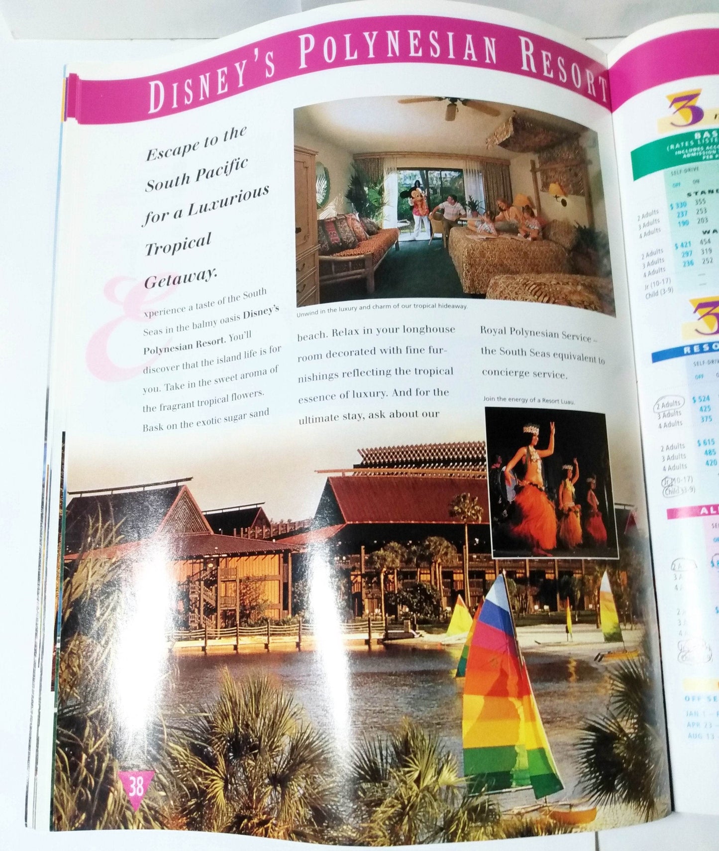 Walt Disney World Vacations 1995 Resorts Hotels Theme Parks Brochure - TulipStuff