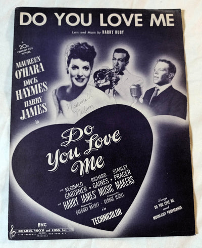 Do You Love Me Harry James Maureen O'Hara Harry Ruby Sheet Music 1946 - TulipStuff
