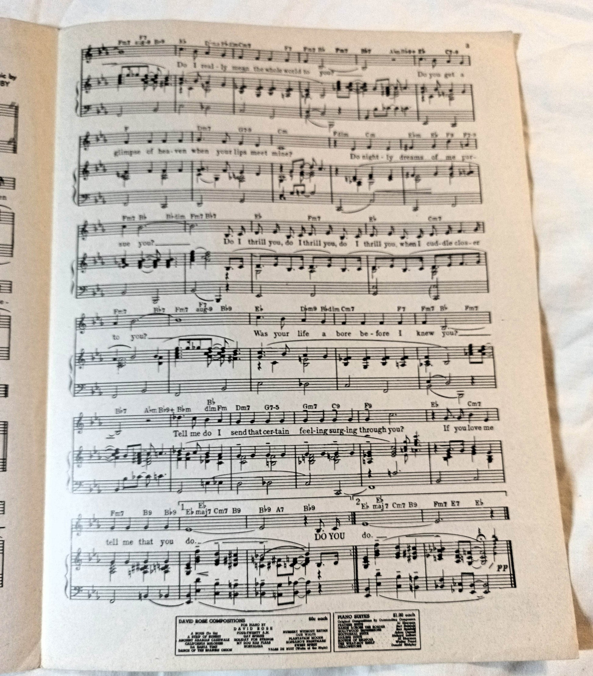 Do You Love Me Harry James Maureen O'Hara Harry Ruby Sheet Music 1946 - TulipStuff