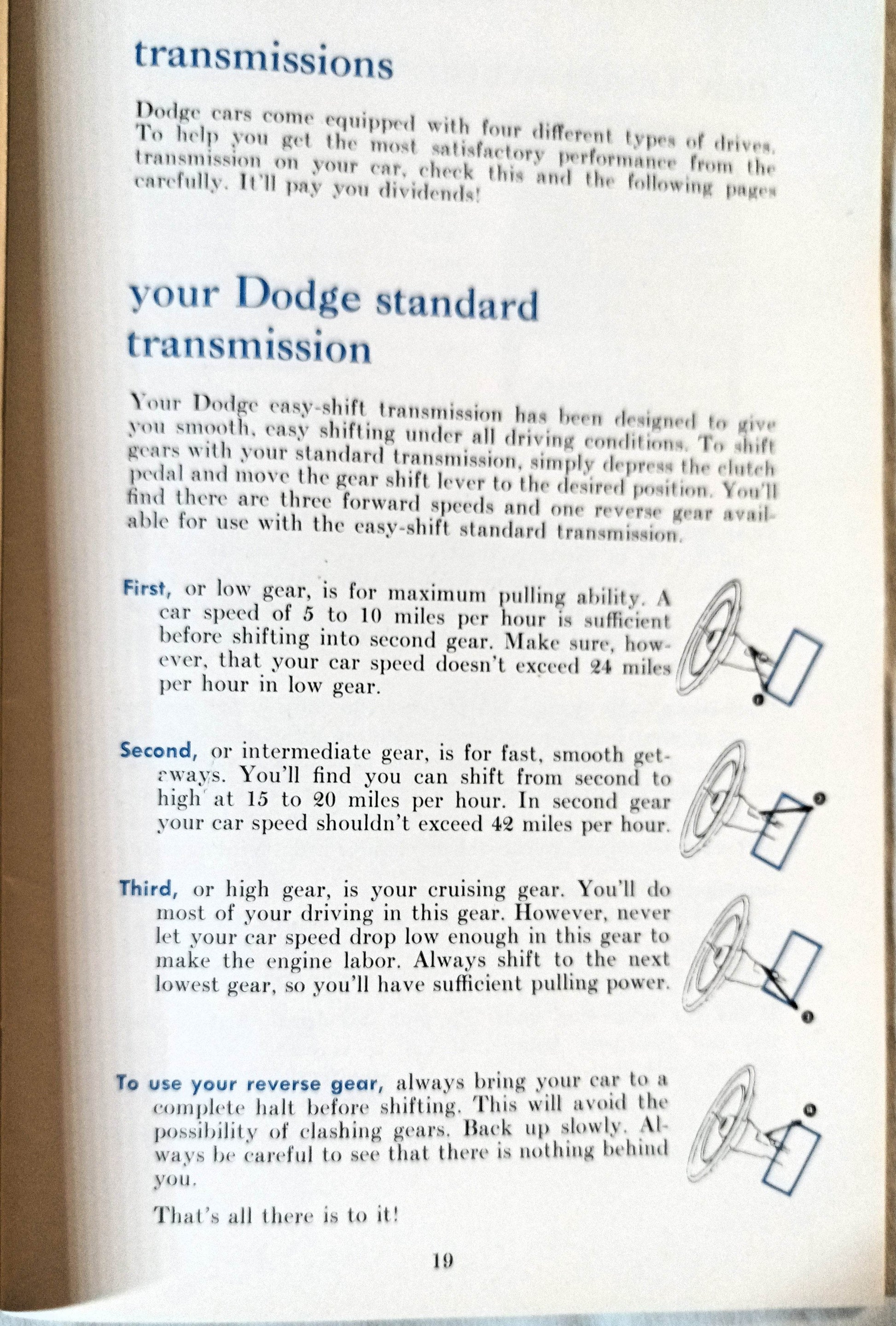 1954 Dodge Royal V-8 Coronet V8/V6 Owner's Manual User Guide - TulipStuff