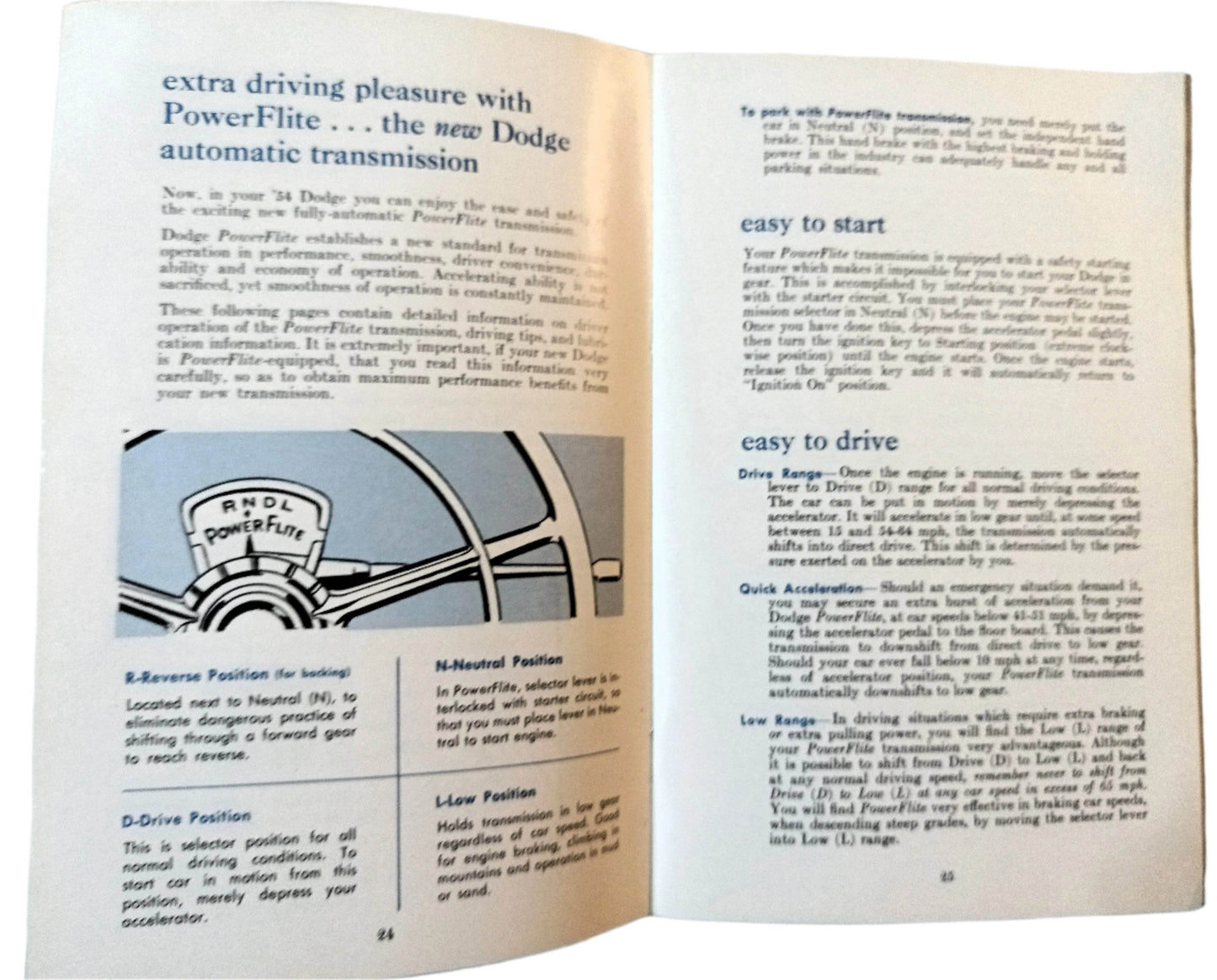 1954 Dodge Royal V-8 Coronet V8/V6 Owner's Manual User Guide - TulipStuff