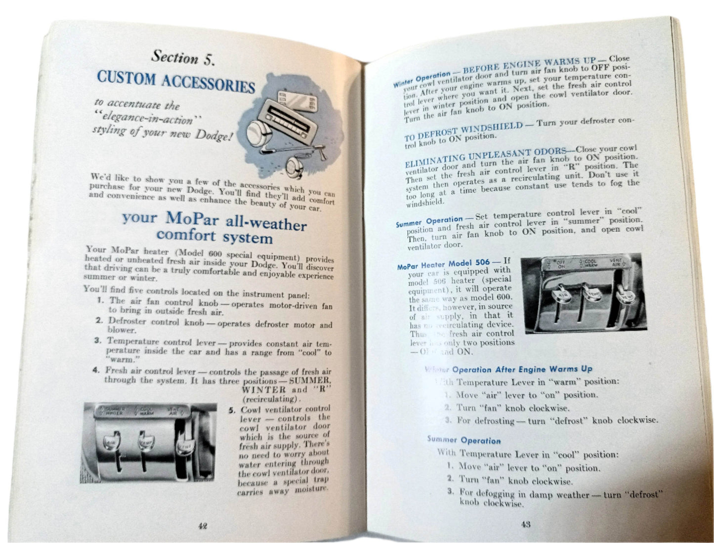 1954 Dodge Royal V-8 Coronet V8/V6 Owner's Manual User Guide - TulipStuff