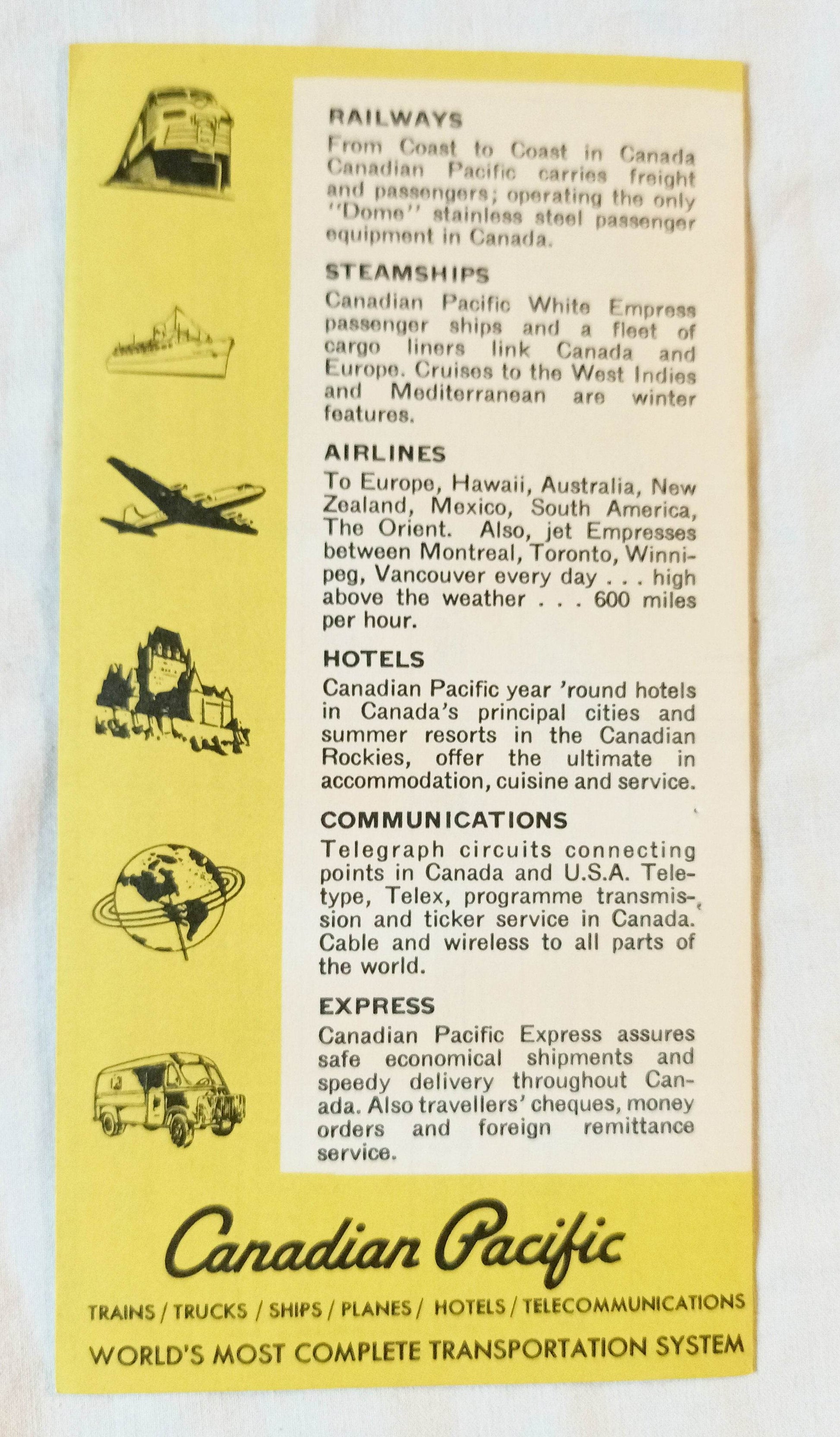 Dominion Atlantic Railway Fast Evangeline Dayliner 1964 Schedule - TulipStuff