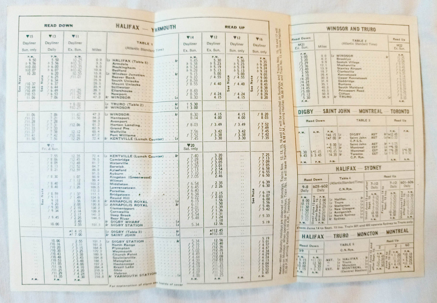 Dominion Atlantic Railway Fast Evangeline Dayliner 1964 Schedule - TulipStuff