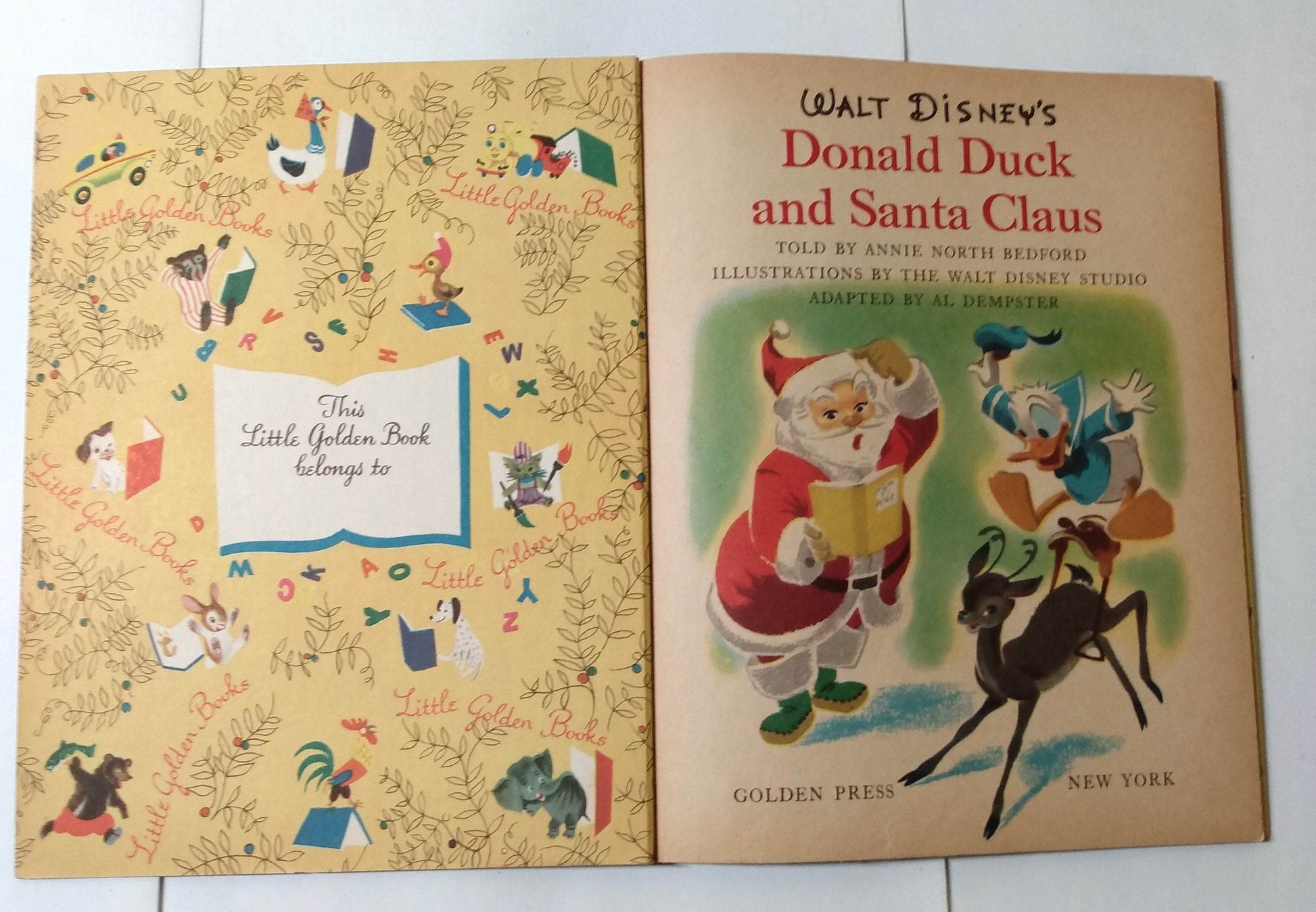 Walt Disney's Donald Duck And Santa Claus Mickey Mouse Club Book 1952 - TulipStuff